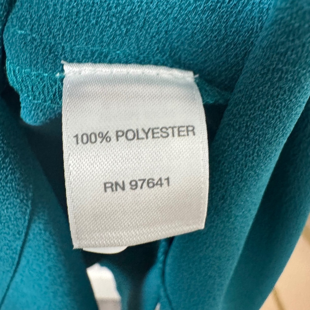 J. Jill Button Down Women S Teal Pleated Back Long Sleeve Tunic Blouse - Picture 3 of 7